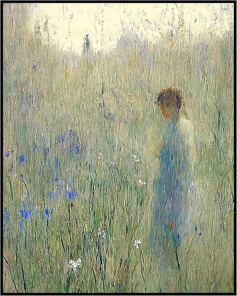 Posterizer 1 pcs-tranquil meadow scene-field of flowers in oil painting style 5-Landscape & Nature Art-Floral & Botanical Art-Decor for Home & Off...